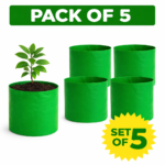 Round Grow Bag 12×12 – Premium Quality, Heavy-Duty, UV-Stabilized (260 GSM) HDPE  Green Plant Bags- pack of 5