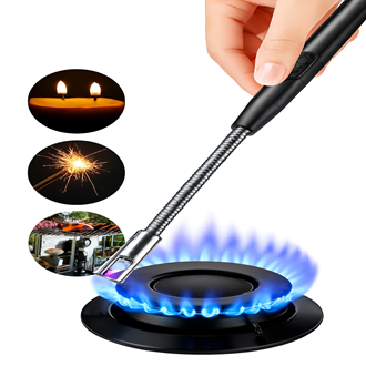 Metal Rechargeable Electric Arc Lighter With Flexible Neck (1 Pc)