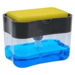 2in 1 Liquid Soap Dispenser On Countertop With Sponge Holder - Image 2