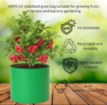 Round Grow Bag 12×12 – Premium Quality, Heavy-Duty, UV-Stabilized (240 GSM) HDPE  Green Plant Bags- pack of 3 - Image 2