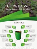 Round Grow Bag 12×12 – Premium Quality, Heavy-Duty, UV-Stabilized (240 GSM) HDPE  Green Plant Bags- pack of 3 - Image 4