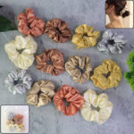 Premium Satin Hair Scrunchies  Elastic Hair Ties For Women  Girls (12 Pc)