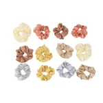 Premium Satin Hair Scrunchies  Elastic Hair Ties For Women  Girls (12 Pc) - Image 2