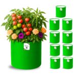 Round Grow Bag 9×9 – Premium Quality, Heavy-Duty, UV-Stabilized (240 GSM) HDPE  Green Plant Bags- pack of 5 - Image 4
