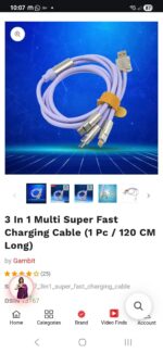 3 In 1 Multi Super Fast Charging Cable (1 Pc) - Image 4